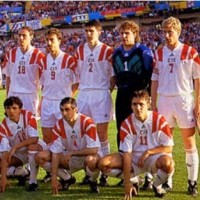 Форма сборной СССР(СНГ) по футболу гостевая 1992 (комплект: футболка + шорты + гетры)
