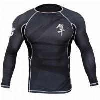 Рашгард мужской Hayabusa Metaru 47 Silver Rashguard Longsleeve - Black