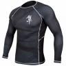 Рашгард мужской Hayabusa Metaru 47 Silver Rashguard Longsleeve - Black
