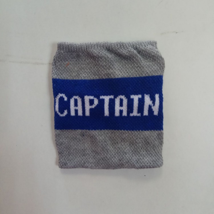 Капитанская повязка "Captain" серо-синяя