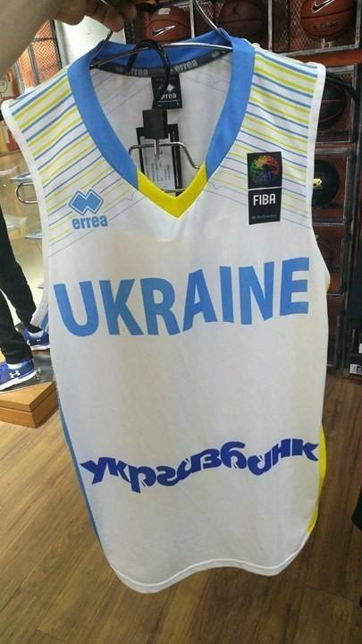 Баскетбольная майка Украина детская белая 2017/18 2XL