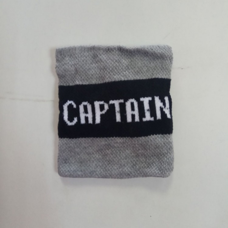 Капитанская повязка "Captain" серо-черная