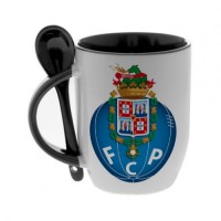 Кружка черная, с ложкой футбольного клуба Порто
