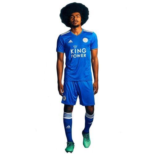 A forma do clube de futebol Leicester City 2018/2019 Home (unidade: T-shirt + short + leggings)