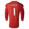 O guarda-redes Chelsea do futebol masculino, Petr Cech 14/15 Inicio (conjunto: T-shirt + calções + leggings)