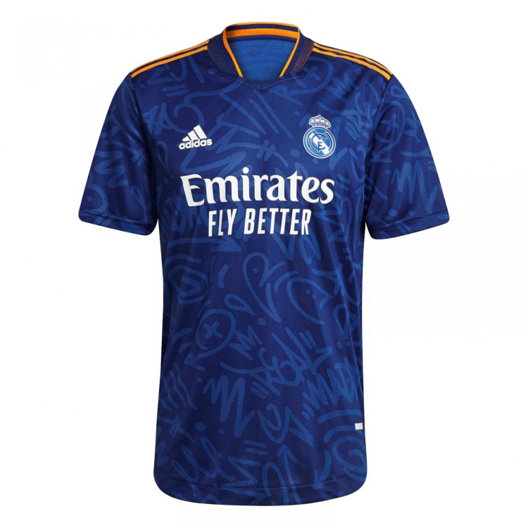 Детская форма футбольного клуба Реал Мадрид 2021/2022 Гостевая (комплект: футболка + шорты + гетры)   
