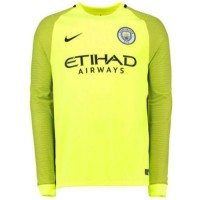 A forma masculina do guarda-redes do Manchester City Football Club 2016/2017 Inicio (conjunto: T-shirt + calções + leggings)