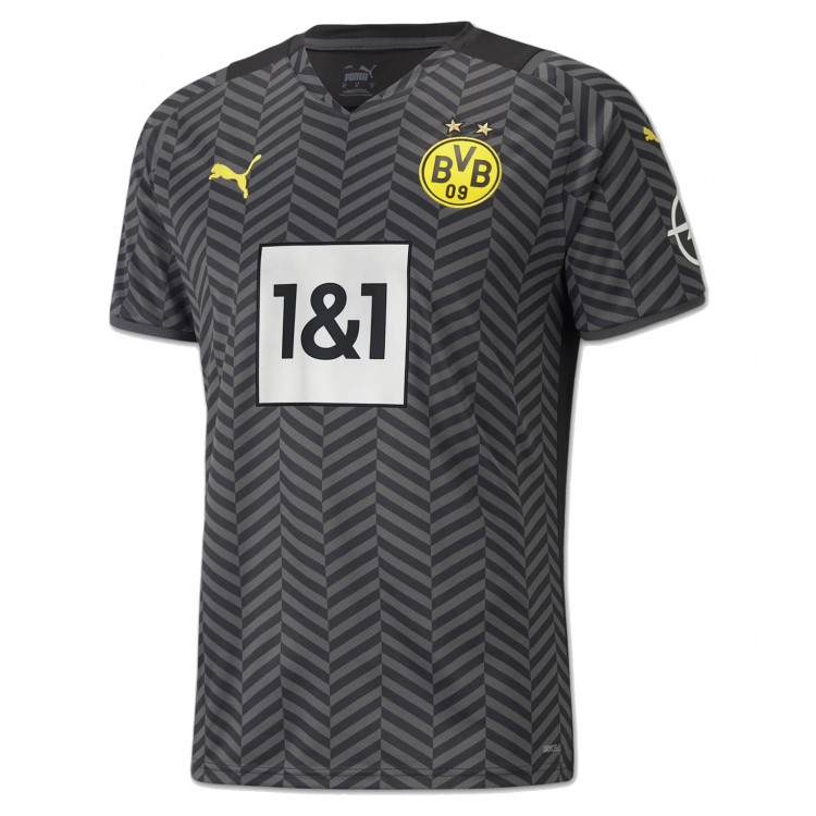 Детская форма футбольного клуба Боруссия Дортмунд 2021/2022 Гостевая (комплект: футболка + шорты + гетры)       