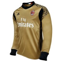 A forma masculina do goleiro do clube de futebol Milan 2016/2017 Inicio (conjunto: T-shirt + calções + leggings)