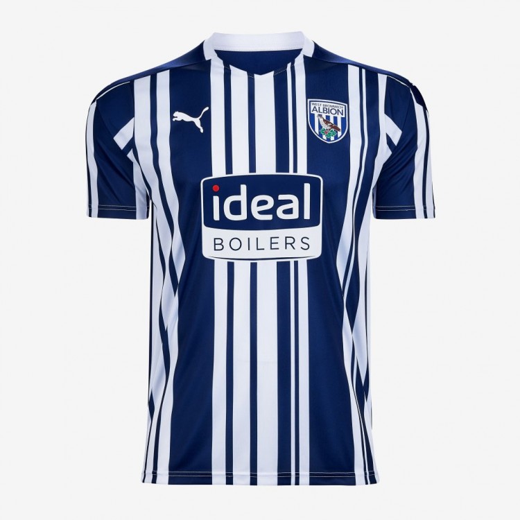 Детская форма футбольного клуба Вест Бромвич 2020/2021 Домашняя  (комплект: футболка + шорты + гетры)  