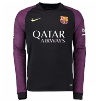 A forma masculina do goleiro do clube de futebol Barcelona 2016/2017 Inicio (conjunto: T-shirt + calções + leggings)