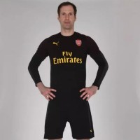 Man set goleiro de futebol do clube Arsenal Londres 2018/2019 Inicio (set: T-shirt + calções + meias)