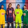 A forma do clube de futebol Eibar 2016/2017 (conjunto: T-shirt + calções + leggings)