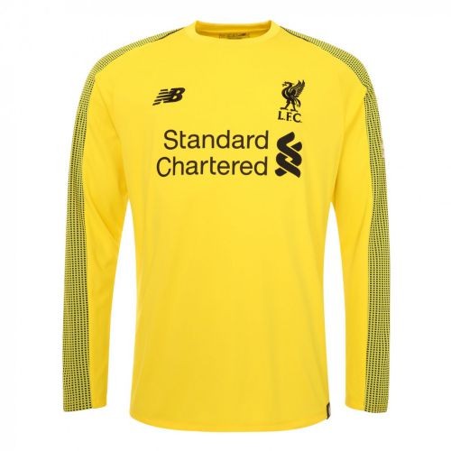 T-shirt masculina de futebol do goleiro Liverpool 2018/2019 Inicio