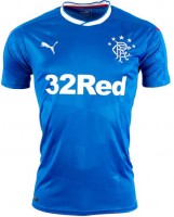 A forma do time de futebol Rangers 2016/2017 (conjunto: camiseta + calções + leggings)