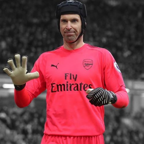 T-shirt masculina de futebol do goleiro do clube Arsenal Londres Petr Cech 2017/2018 Convidado