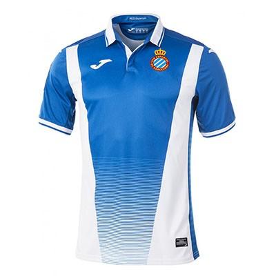 A forma do clube de futebol Espanyol 2017/2018 (conjunto: T-shirt + calções + leggings)