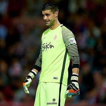 A forma masculina do guarda-redes do clube de futebol Sporting Gijon 2016/2017 (conjunto: T-shirt + short + leggings)