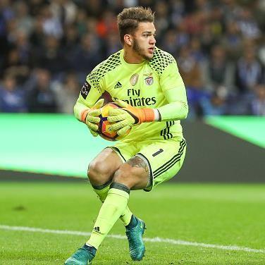 A forma masculina do goleiro do clube de futebol Benfica 2016/2017 Convidado (conjunto: T-shirt + calções + leggings)