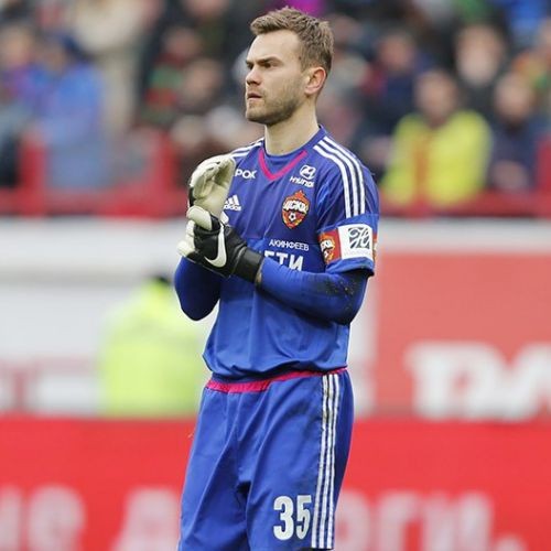 Men's T-shirt goalkeeper for the CSKA football club Igor Akinfeev 2015/2016 Away