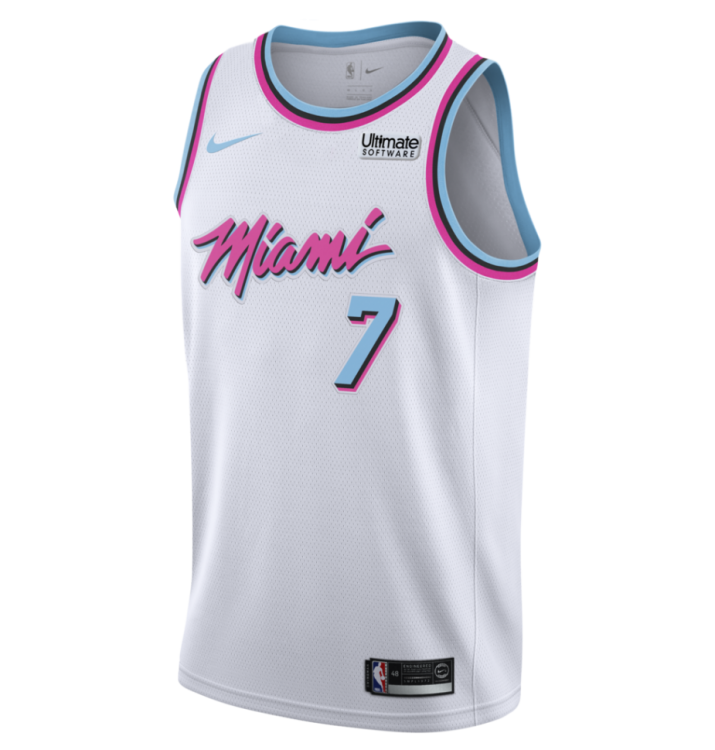 Баскетбольная майка Майами Хит детская белая винтаж 2017/18 XL
