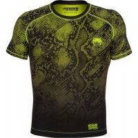 Рашгард мужской Venum Fusion Compression T-shirt - Black Yellow Short Sleeves