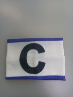 Капитанская повязка "C" бело-синяя