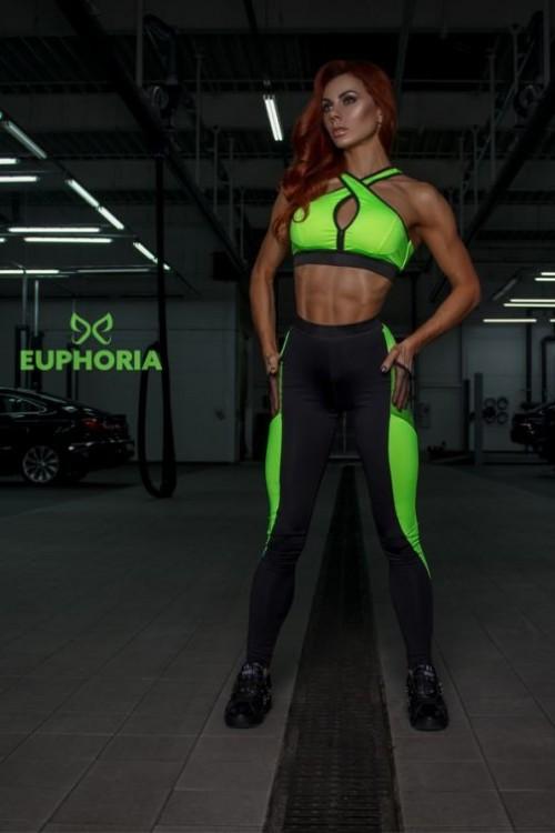 Легинсы Euphoria FBV12-23008 Жен. Салатовая вставка
