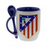 Кружка синяя, с ложкой футбольного клуба Атлетико Мадрид