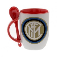 Кружка красная, с ложкой футбольного клуба Интер Милан