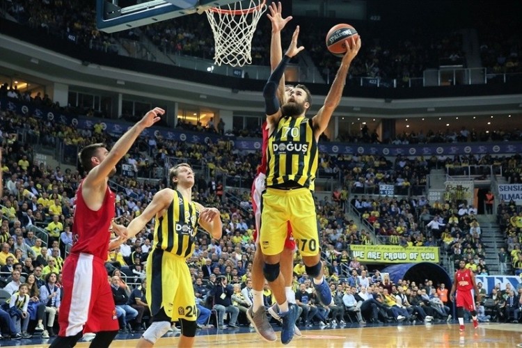 Баскетбольная форма Фенербахче Стамбул мужская желтая 2017/18 XL