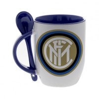 Кружка синяя, с ложкой футбольного клуба Интер Милан